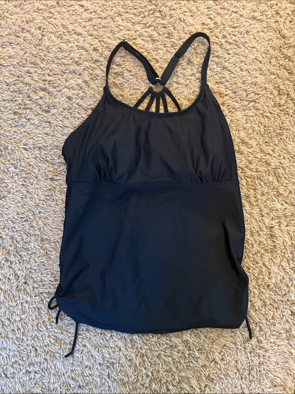 Black Women's Holipick Tankini Swim Top. Size large.